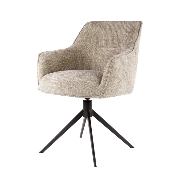 Chaise pivotante grand confort en velours texturé sable (lot de 2) MELBOURNE