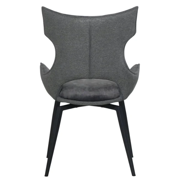 Chaise pivotante gris anthracite bi-matière, dossier en T (lot de 2) LOMBARDIE