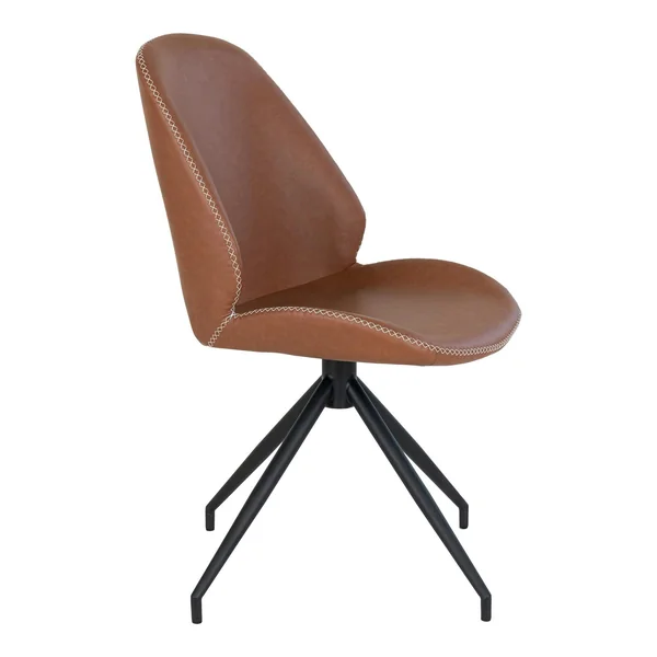 Chaise pivotante marron vintage avec surpiqure décorative (lot de 2) BERLIN