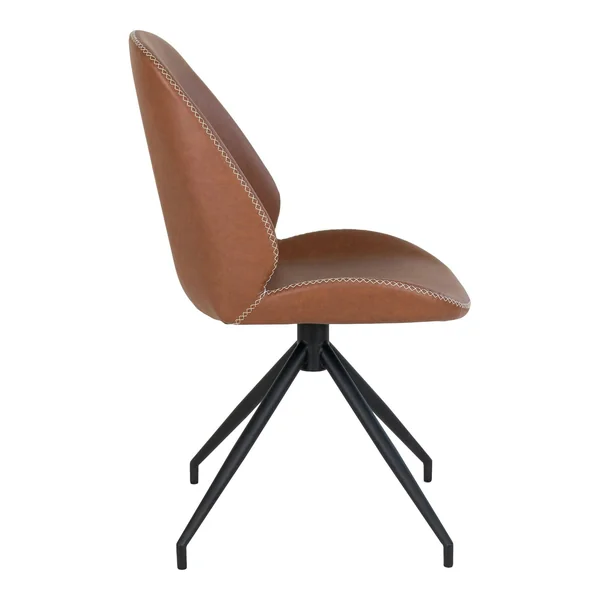 Chaise pivotante marron vintage avec surpiqure décorative (lot de 2) BERLIN