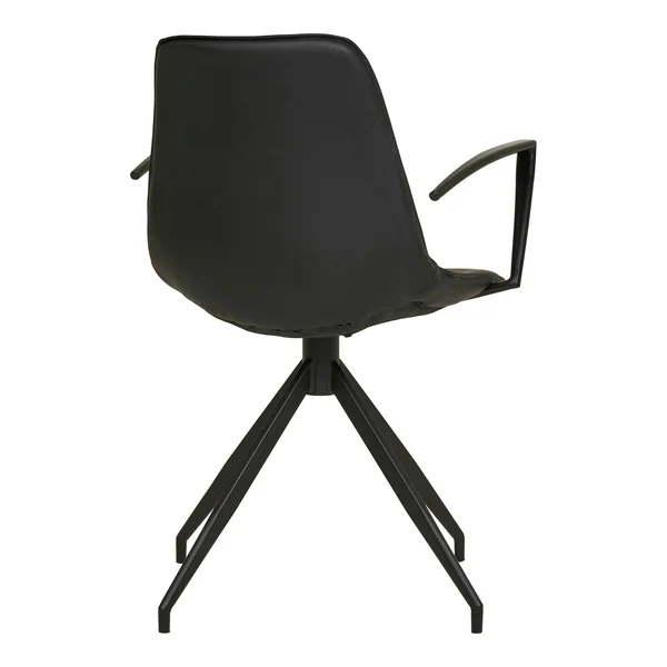 Chaise pivotante noire avec accoudoirs et motif couture (lot de 2) AMSTERDAM