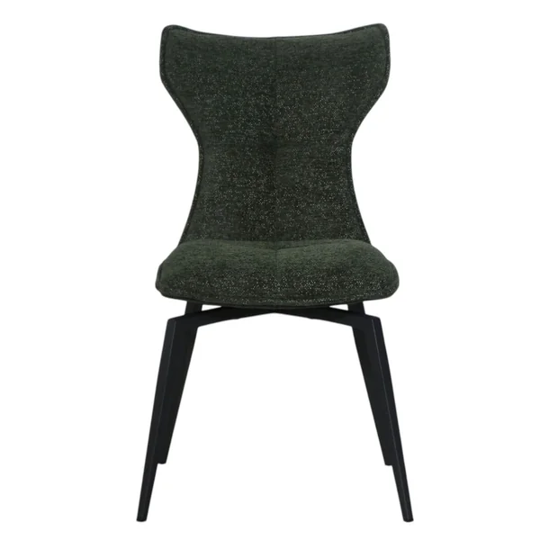 Chaise verte pivotante en velours avec passepoil (lot de 2) LOMBARDIE