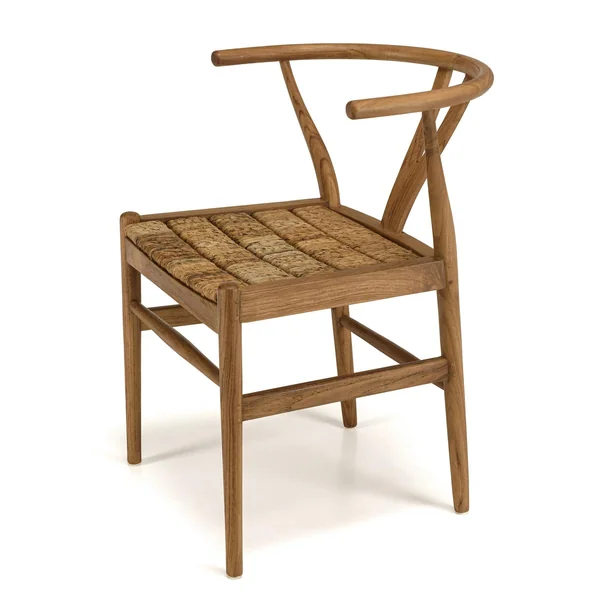 Chaise vintage bois recyclé et cannage chanvre tressé SWING