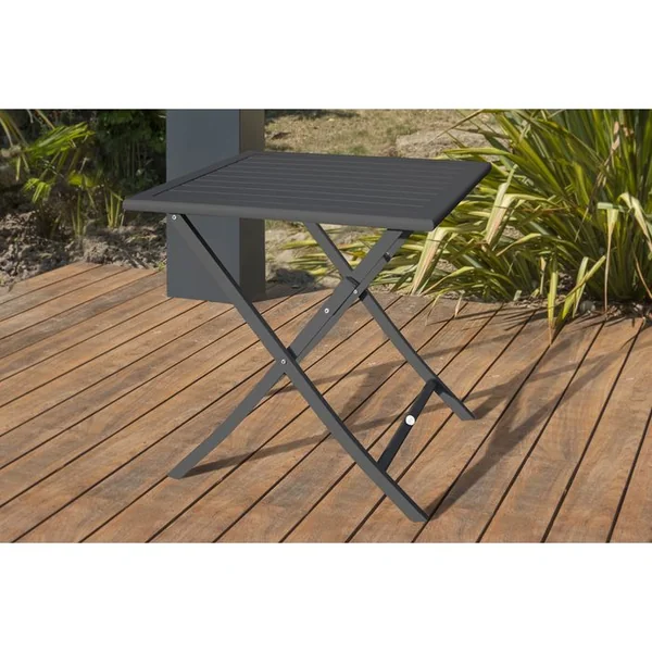 CITY GARDEN Ensemble Repas De Jardin 2 Places En Aluminium - Gris Anthracite - Marius
