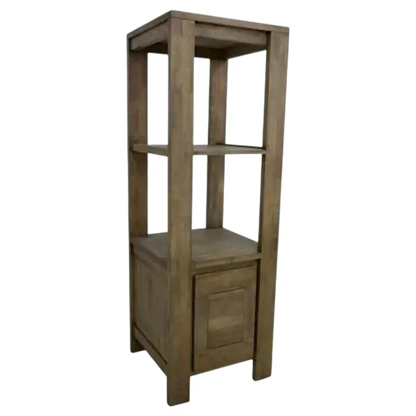 Colonne Hévéa 1 porte, 2 étagères 50x50x150cm OLGA
