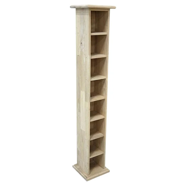 Colonne range CD 7 étages hévéa 24x24x138cm TRADITION