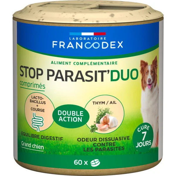 Comprimés anti-parasitaires pour chien Francodex Stop Parasit' Duo – x 60