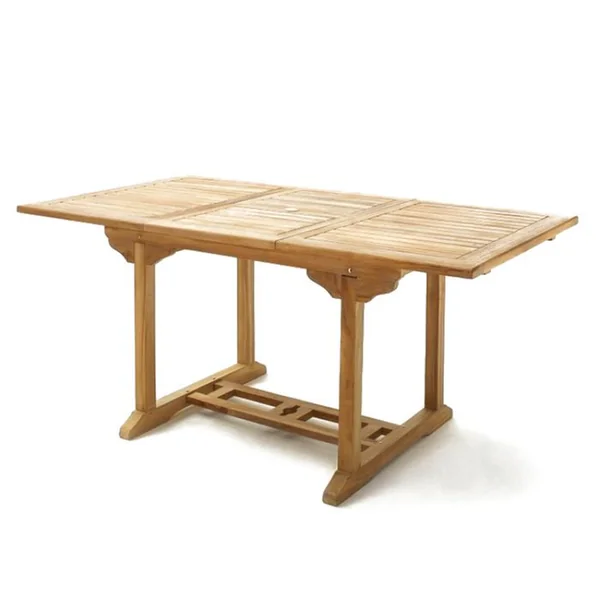CONCEPT USINE Kajang : Salon De Jardin Teck Massif 6 Personnes - Table Rectangle + 4 Chaises + 2 Fauteuils