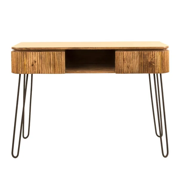 Console de chambre en bois de manguier motif baguette 2 tiroirs DELHI