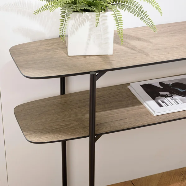 Console double plateau couleur bois LANDAISE
