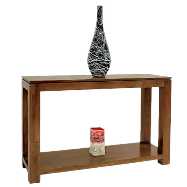 Console hévéa double plateaux 120cm HELENA