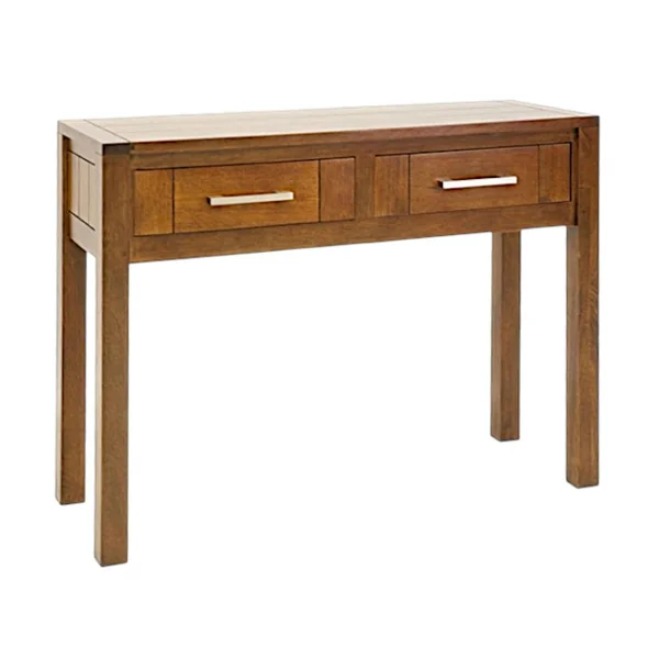 Console moderne bois hévéa avec tiroirs 100cm ATTAN