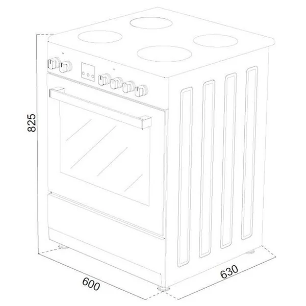 CONTINENTAL EDISON Cuisinière Gaz Pose Libre 4 Feux Avec Four Convection 60 L Pyrolyse