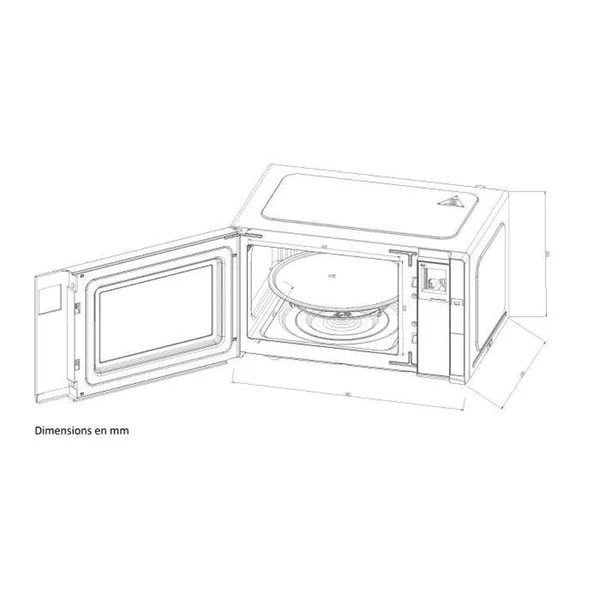 CONTINENTAL EDISON Micro-ondes - Cemo23bg - Gril - Noir - 1280 W - L48 X H29,3 X P33,7 Cm - 23 L