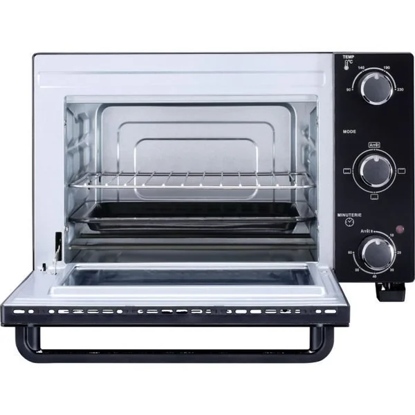 CONTINENTAL EDISON Mini four Électrique 22l Noir - 1300w - Rôtissoire, Convection Naturelle - Cemf22b