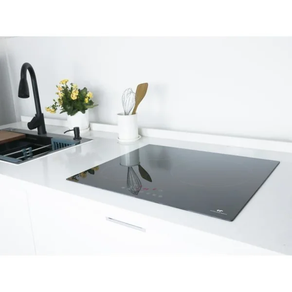 CONTINENTAL EDISON Table Induction Ceti3b28 3 Zones, 6600w - 3 Boosters - 3 Minuteurs - Noir