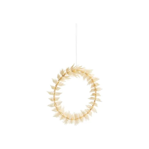Couronne de Noël en papier plié beige - Ø 30 x H 8,75 cm