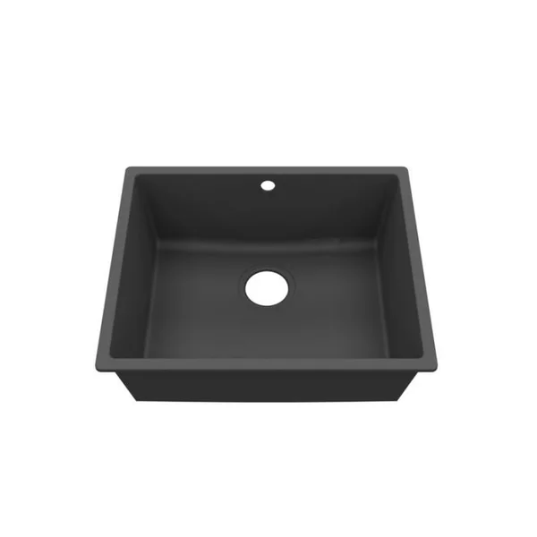 CUISIBANE Kitchenette K01 - Bois - Plan Stratifié Blanc - Crédences : Non - Evier Noir