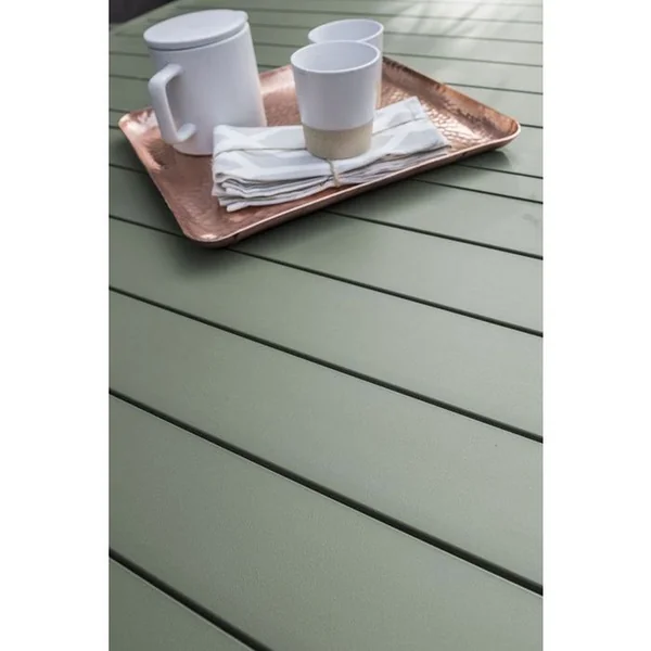 DCB GARDEN Miami Table De Jardin Extensible Aluminium 180–240 X 100 X 77 Cm Kaki