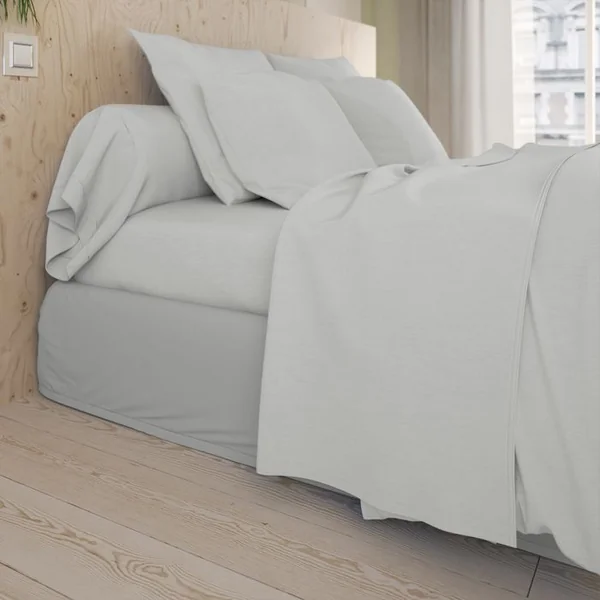 DODO Drap Plat Studio Coton Gris Perle 240 X 310 Cm Gris