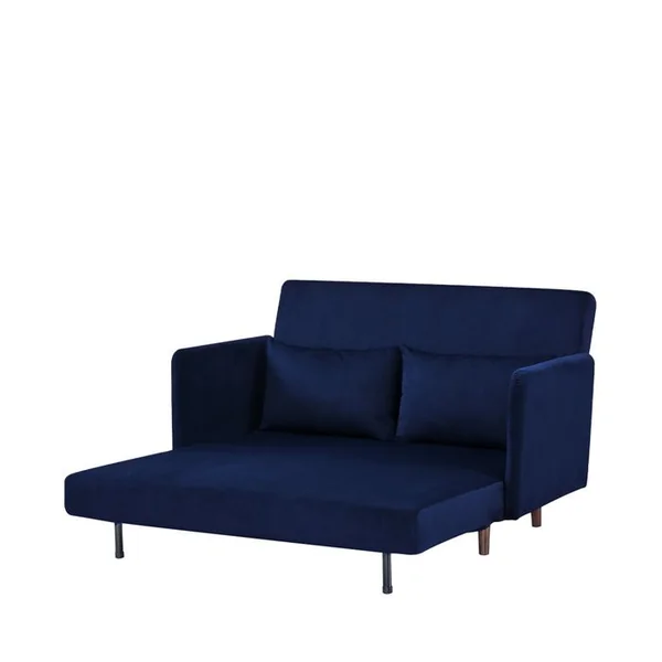 DRAWER Canapé Convertible 2 Places En Velours Côtelé Pieds Bois Foncé