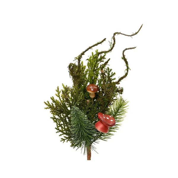 Décoration de Noël avec mousse et champignon Mushroom spray paillettes - 25 cm