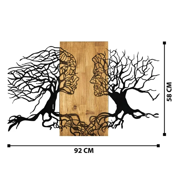Décoration murale chambre – visages stylisés métal et bois