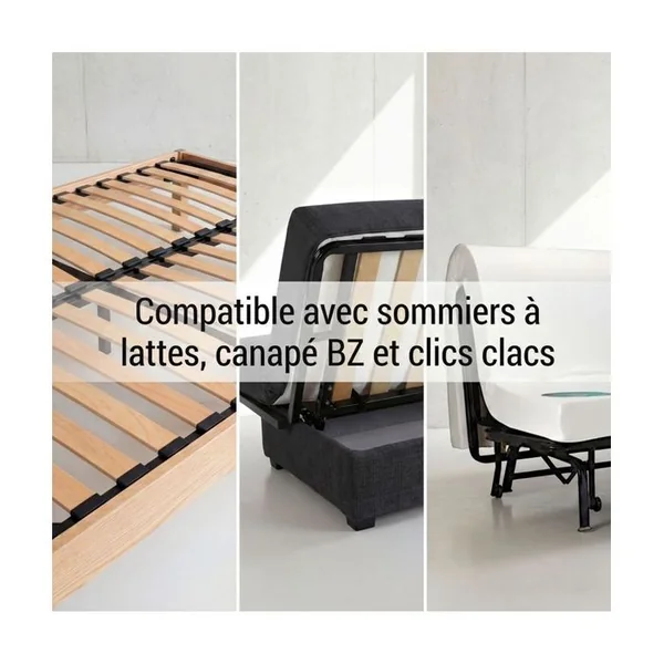 EBAC Lot De 10 Lattes + Embouts Pour Sommier Et Lit - 780x48x8 Mm - Bois Hêtre Durable - 7 Plis