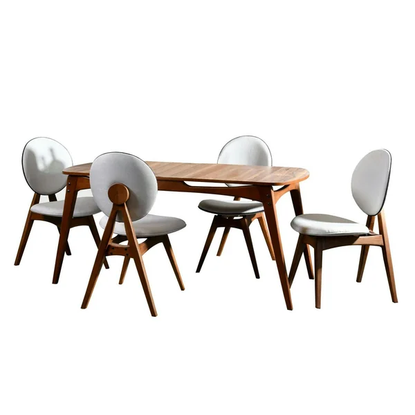 Ensemble salle à manger vintage - 4 chaises écrues SITIA