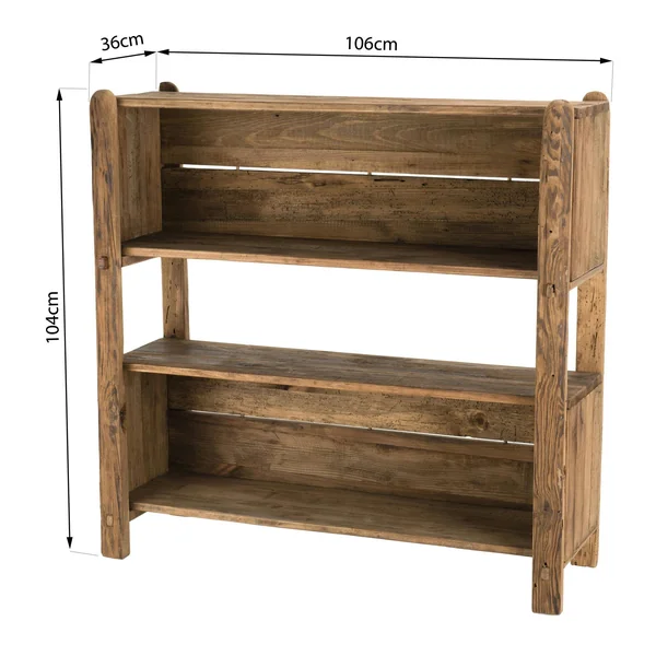 Etagère bibliothèque en bois de pin recyclé 3 niveaux DENVER