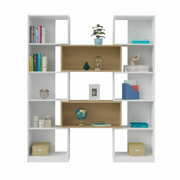 Etagère Bibliothèque Modulable Rubeus Blanc Et Bois