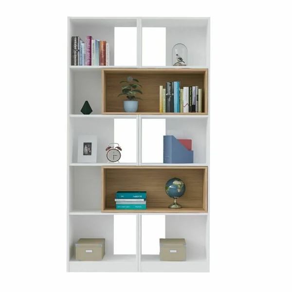 Etagère Bibliothèque Modulable Rubeus Blanc Et Bois