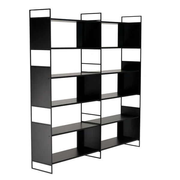 Etagère bois noir et métal 10 niches CORUMBA