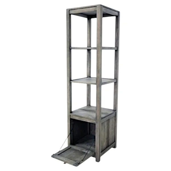Etagère colonne 1 porte hévéa 162cm GALA