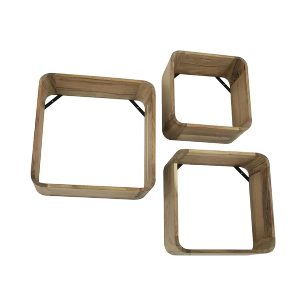 Etagère cube murale en bois d'acacia (lot de 3) MELBOURNE