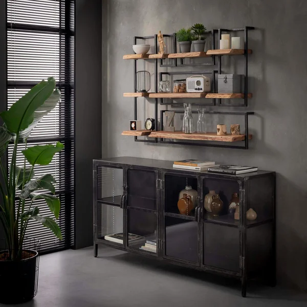Etagère murale bois métal MELBOURNE