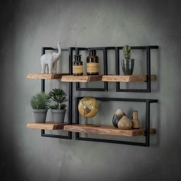 Etagère murale bois métal MELBOURNE