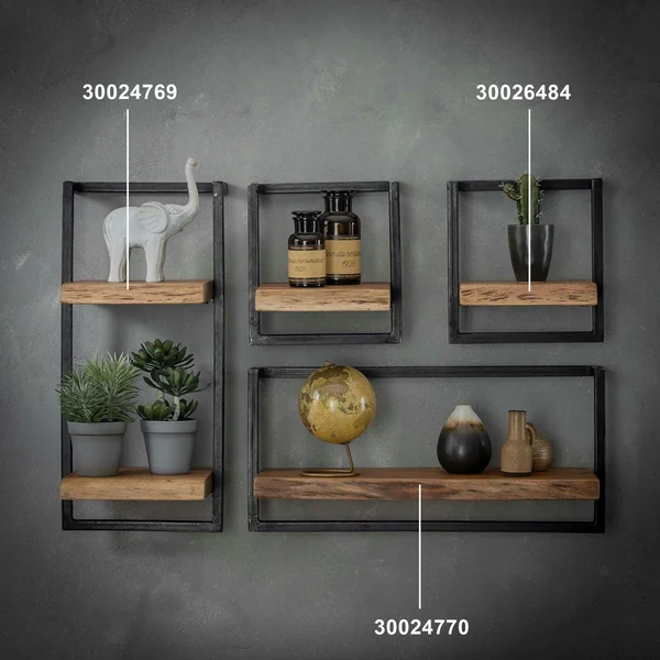 Etagère murale bois métal MELBOURNE