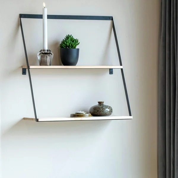 Etagère murale moderne en bois 2 plateaux TALLINN