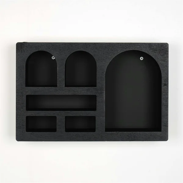 Etagère murale noire décorative - arches et niches AVIALA