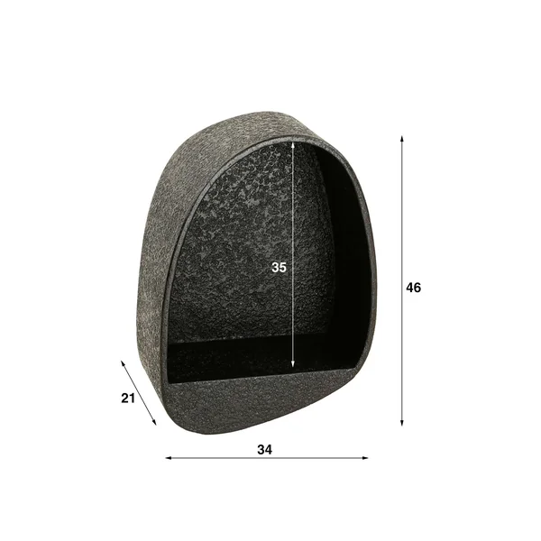 Etagère murale noire forme organique 46 cm TAJ