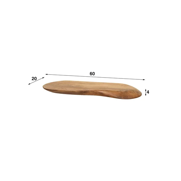 Etagère murale organique en bois d'acacia 60 cm MELBOURNE