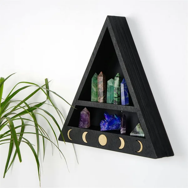 Etagère murale triangulaire noire - 2 niveaux AVIALA