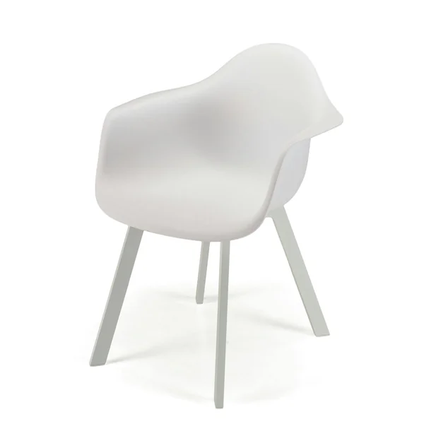 Fauteuil de jardin blanc à dossier rond avec accoudoirs (lot de 6) GIJON