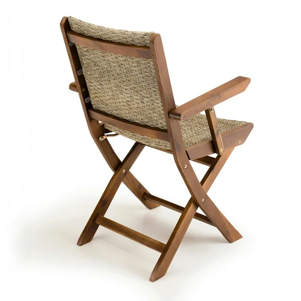 Fauteuil de jardin pliant acacia rotin synthétique BAHIA (lot de 2)
