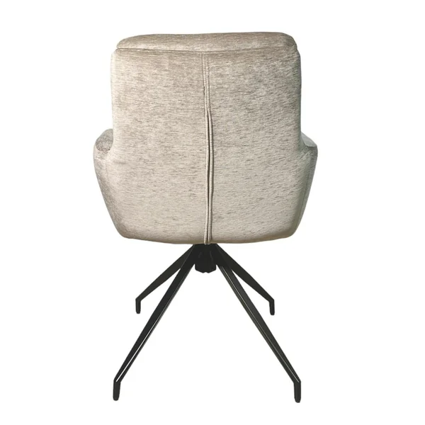 Fauteuil de table pivotant en velours taupe (lot de 2) PALERME