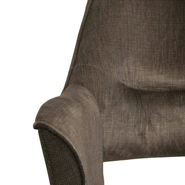Fauteuil pivotant bi-matière, couleur taupe (lot de 2) IENA