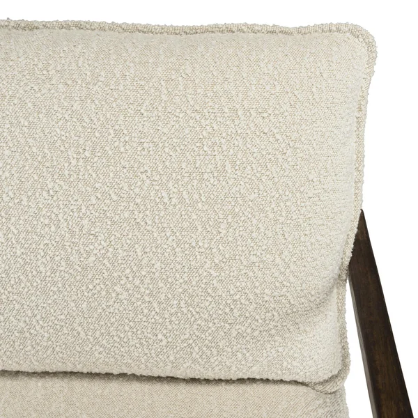 Fauteuil structure métal tissu bouclette blanc TIM