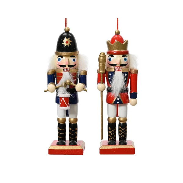 Figurine casse-noisette en bois de sapin coloré à suspendre - 3 x 2 x 12,5 cm