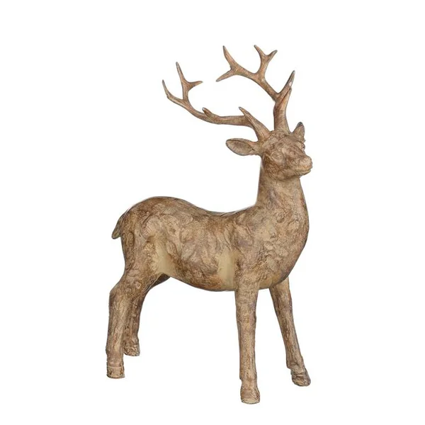 Figurine de renne marron en résine - 18 x 8,5 x 25 cm